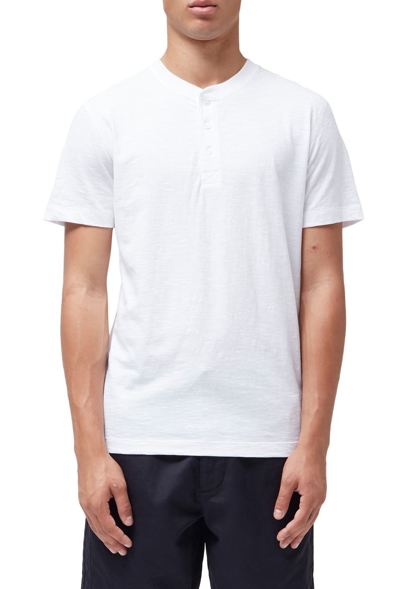 Short Sleeve Slub Henley, Main, color, LINEN WHITE