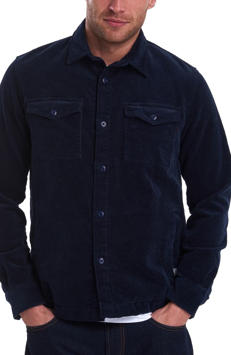 Barbour Corduroy Overshirt, Main, color, Navy