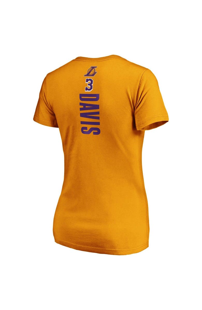 FANATICS Women's Fanatics Branded Anthony Davis Gold Los Angeles Lakers Team Playmaker Name & Number V-Neck T-Shirt, Alternate, color, 