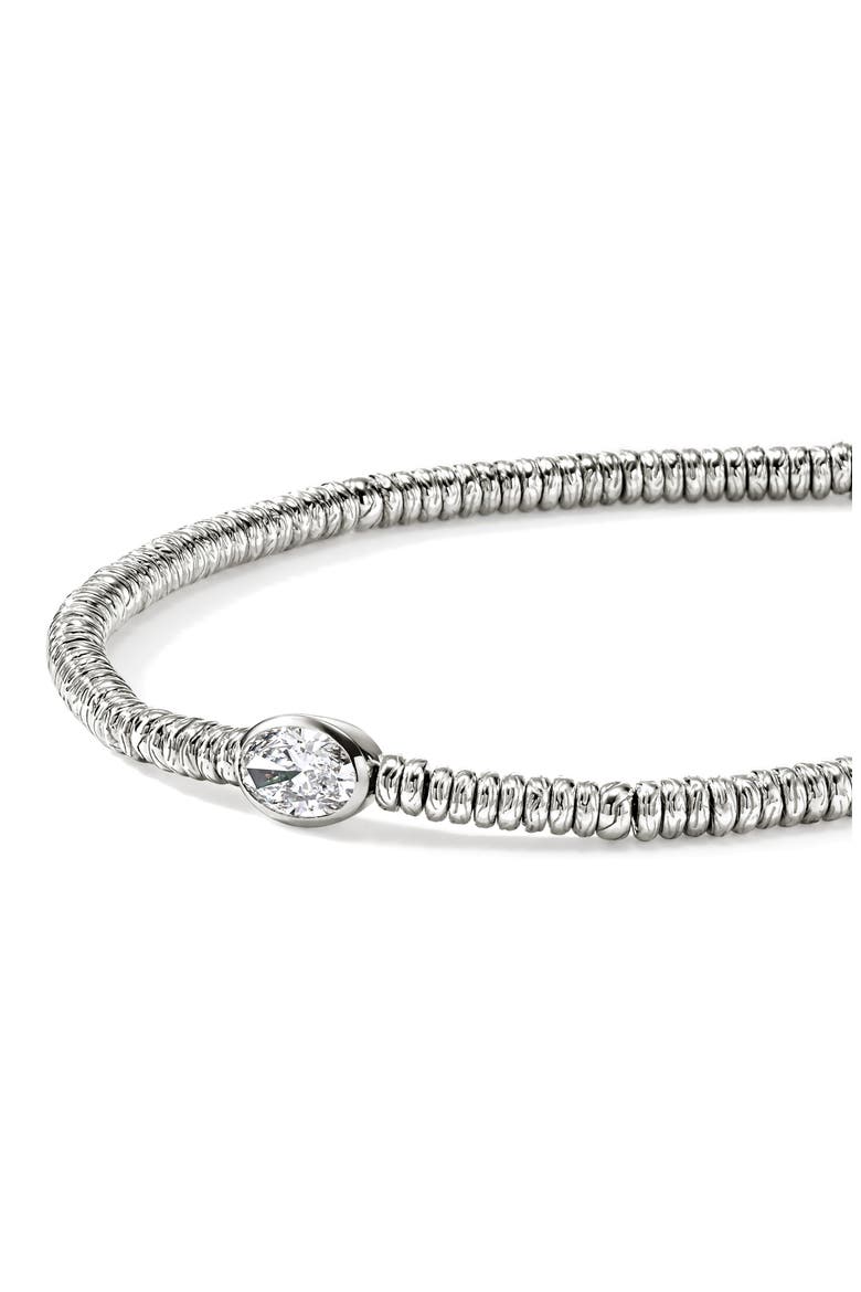 JH Lovestruck™ Heishi Bracelet, Sterling Silver, Lab-Grown Diamonds, Alternate, color, SILVER