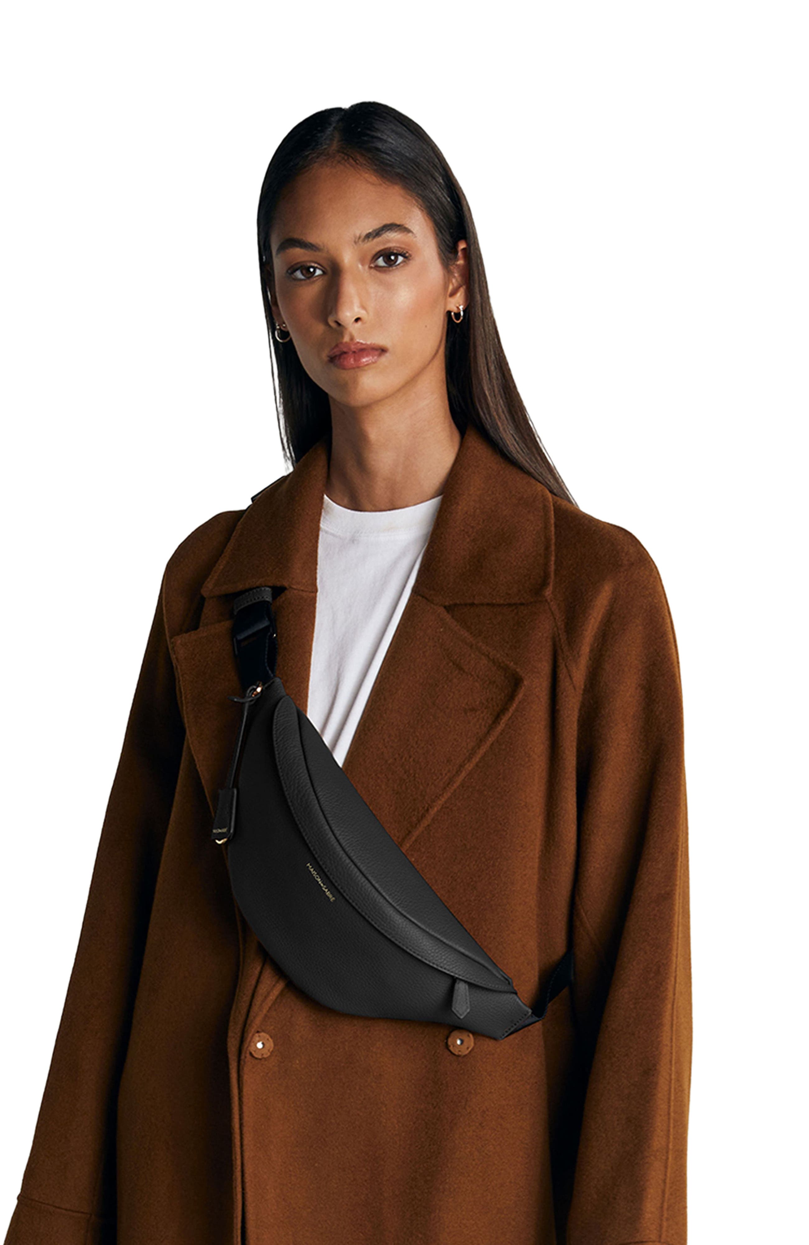 MAISON de SABRÉ Leather Sling Bag, Alternate, color, Black Caviar