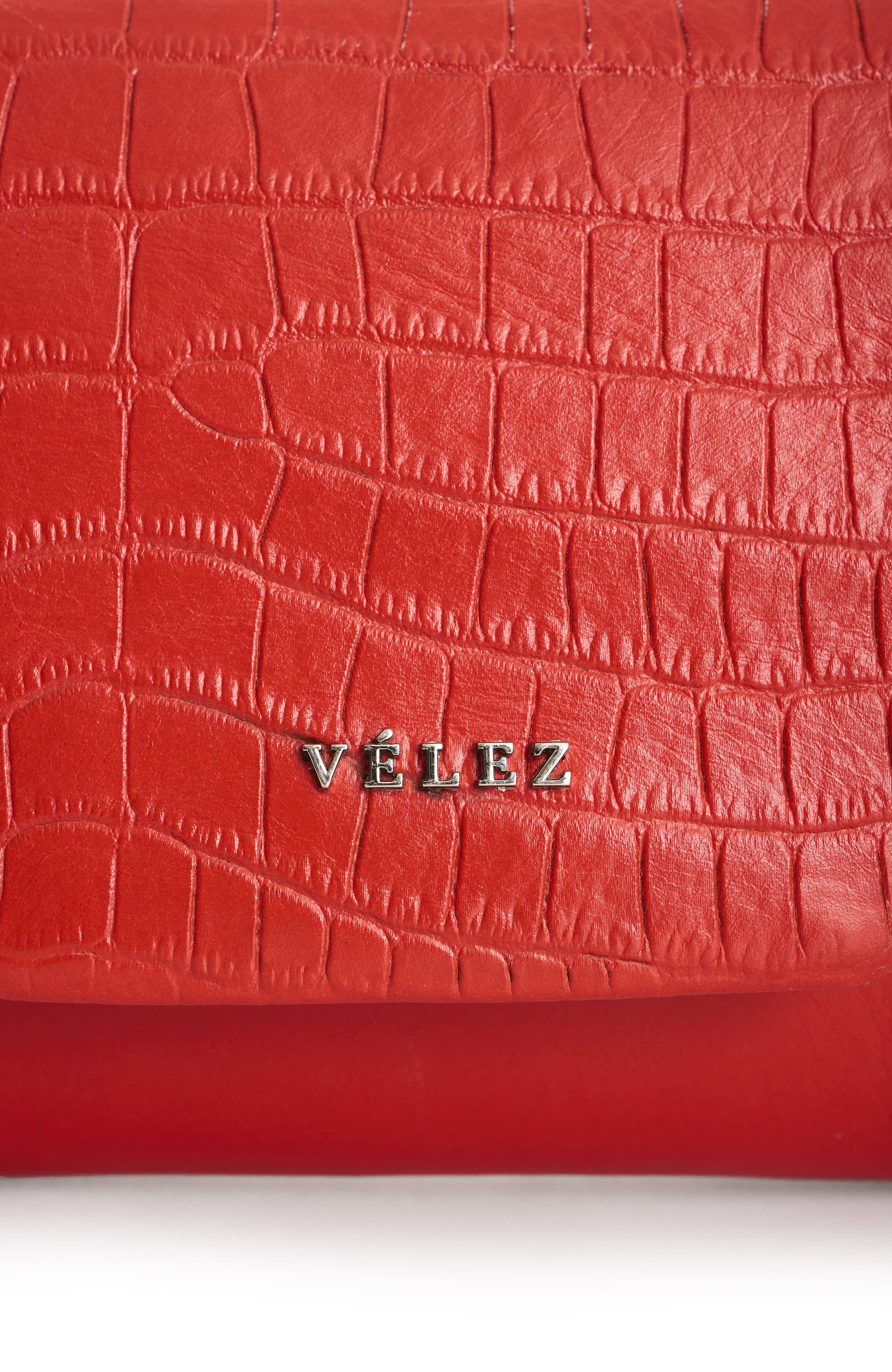 Velez Leather Crossbody Bag with Chain, Alternate, color, Red