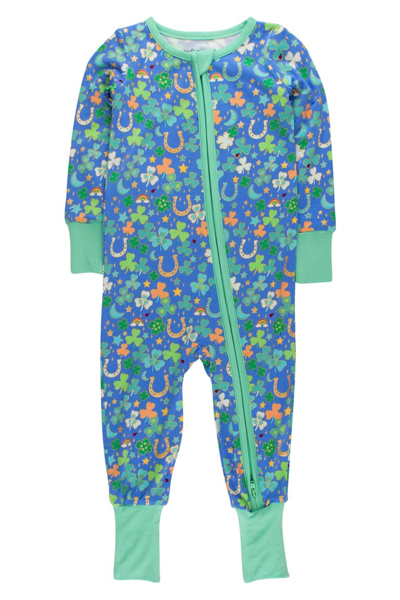 Lucky Day Fitted Convertible One-Piece Pajamas, Main, color, BLUE