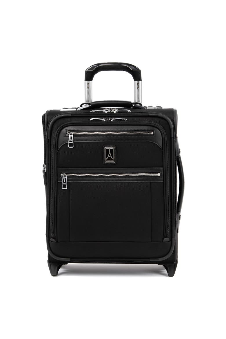 Platinum Elite Softside Expandable 16" Upright Carry On Luggage, Main, color, Shadow Black