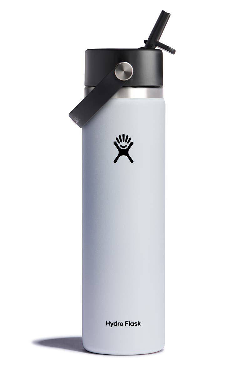 24-Ounce Wide Mouth Water Bottle with Straw Lid, Main, color, WHITE