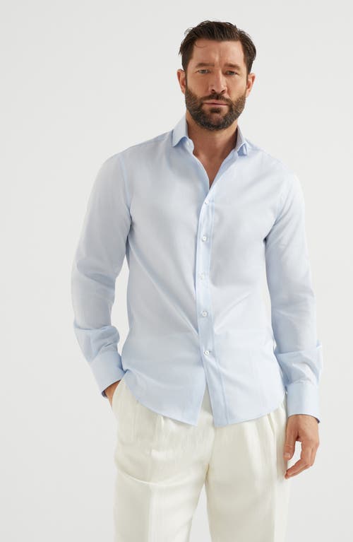 Brunello Cucinelli Slim Fit Shirt In Pale Blue