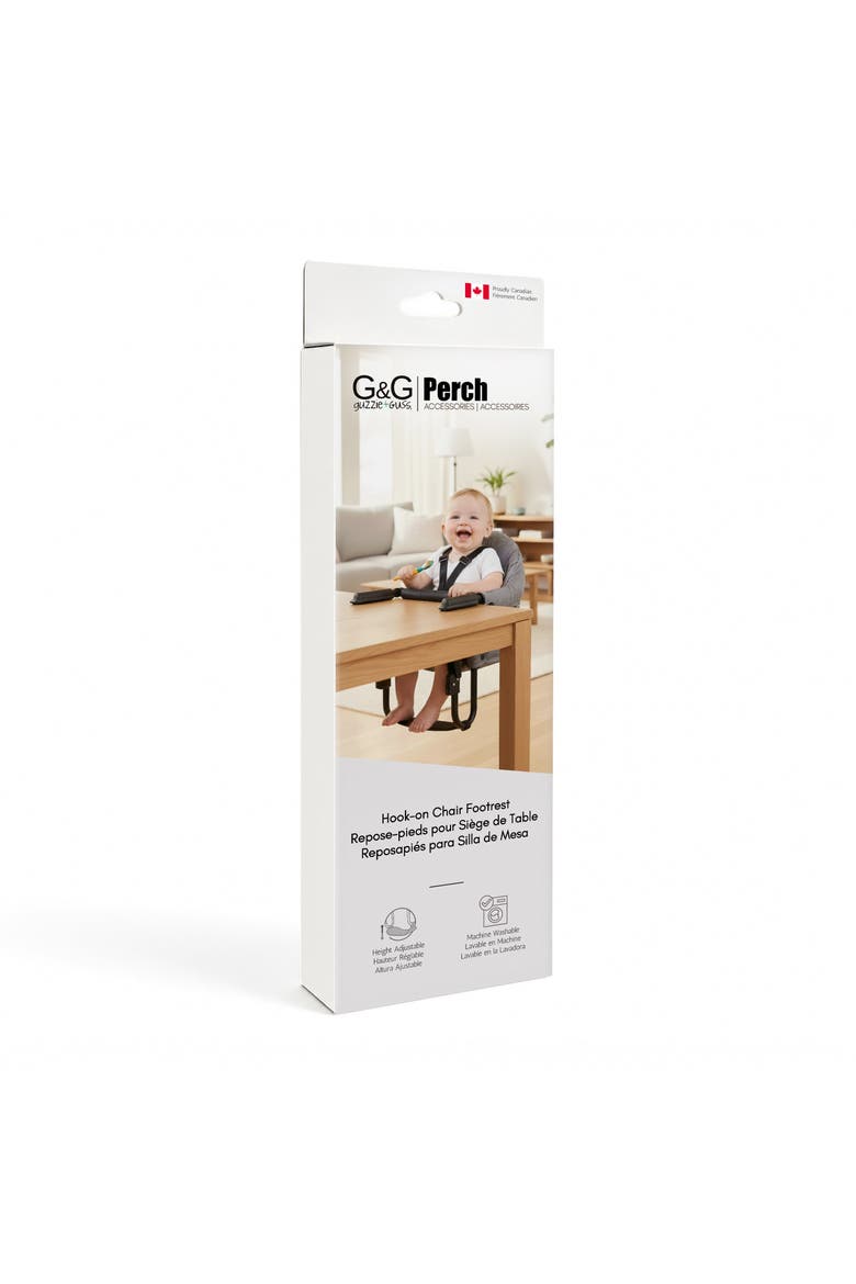 Perch Adjustable Footrest for Hook-On High Chair, Baby Leg Support, Alternate, color, Black