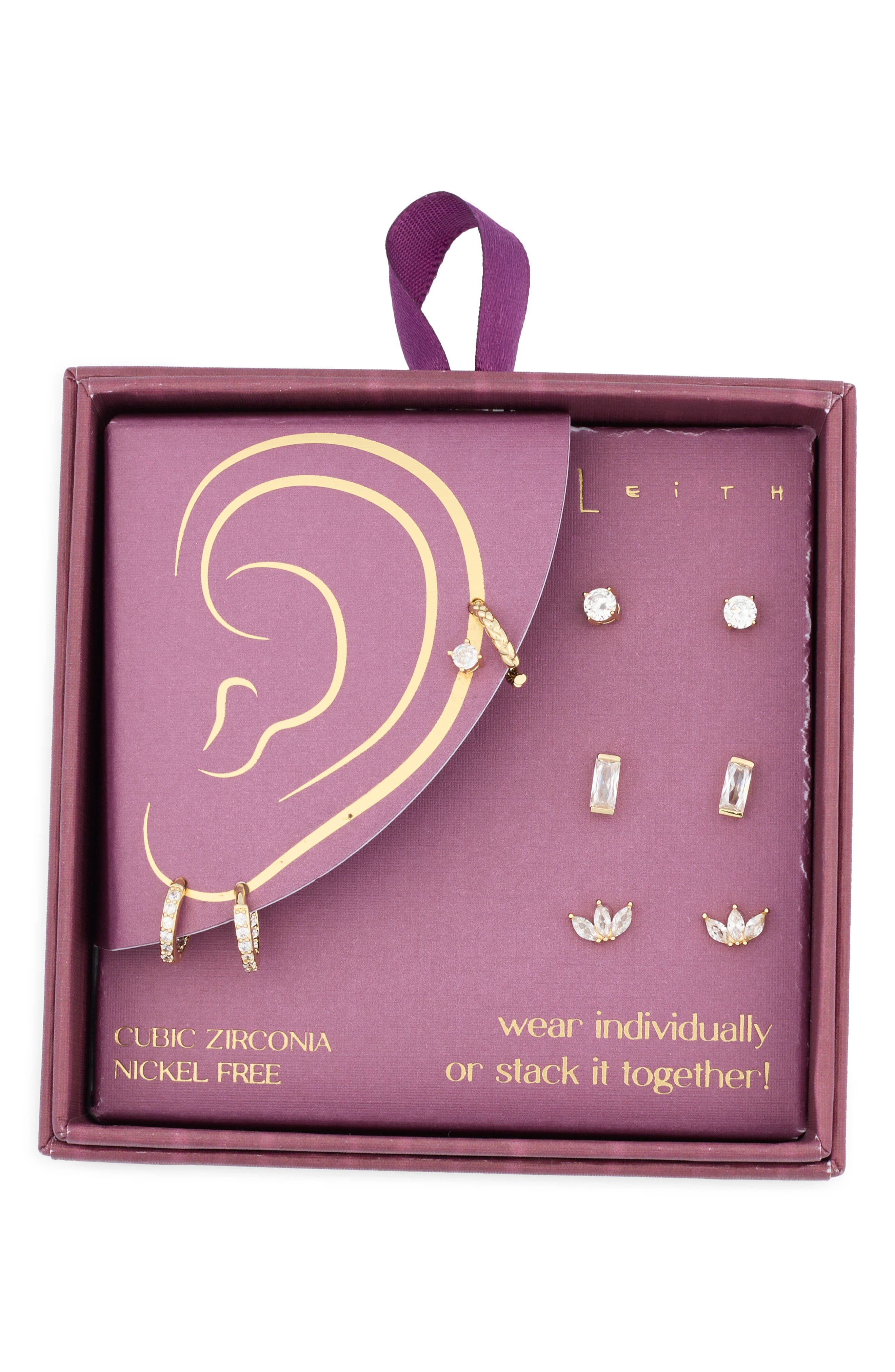 Leith Set of 5 Cubic Zirconia Earrings