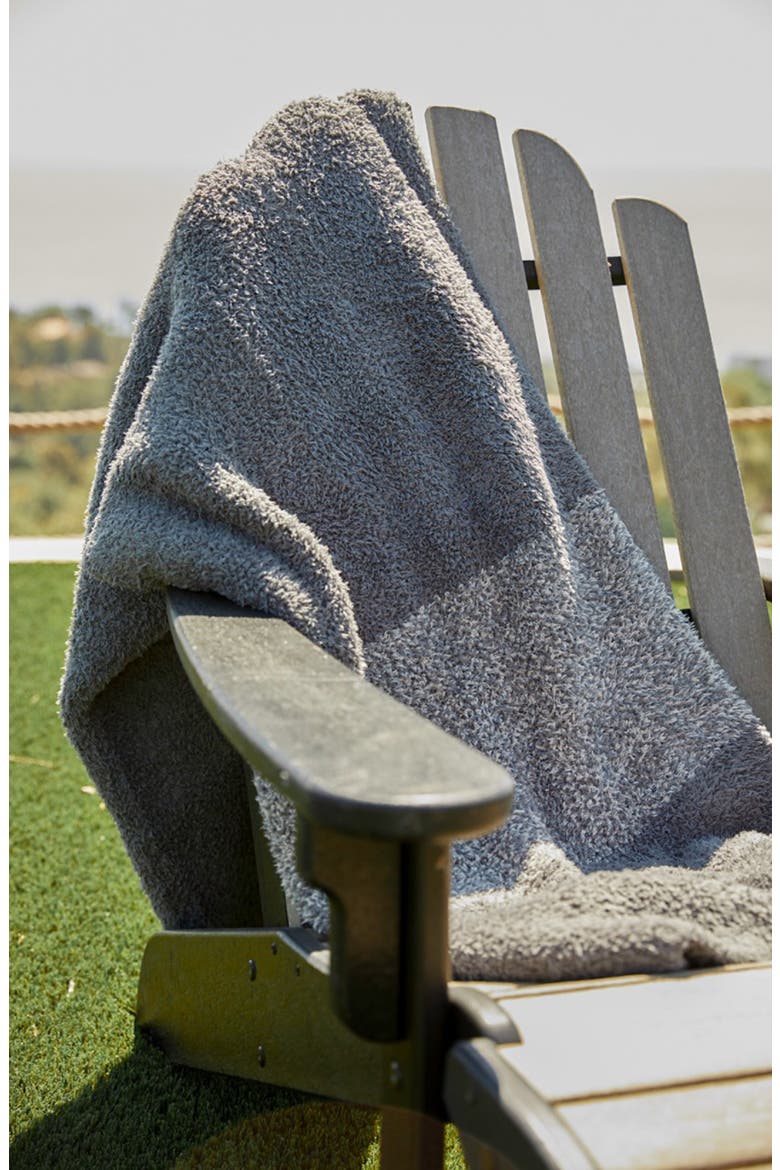 Luxe Heathered Stripe Throw Blanket, Alternate, color, LINEN-WARM GRAY