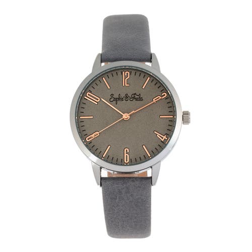 Sophie and Freda Vancouver Leather-Band Watch in Grey at Nordstrom