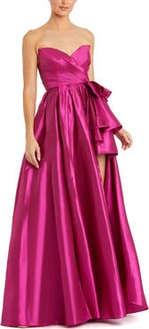 Mac Duggal Strapless Taffeta Gown With Ruffle Detail