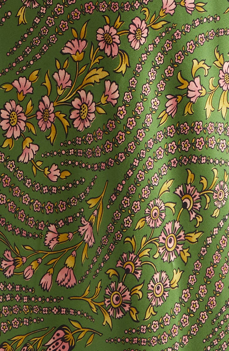 Veronica Beard Gemma Floral Long Sleeve Satin Maxi Dress, Alternate, color, 