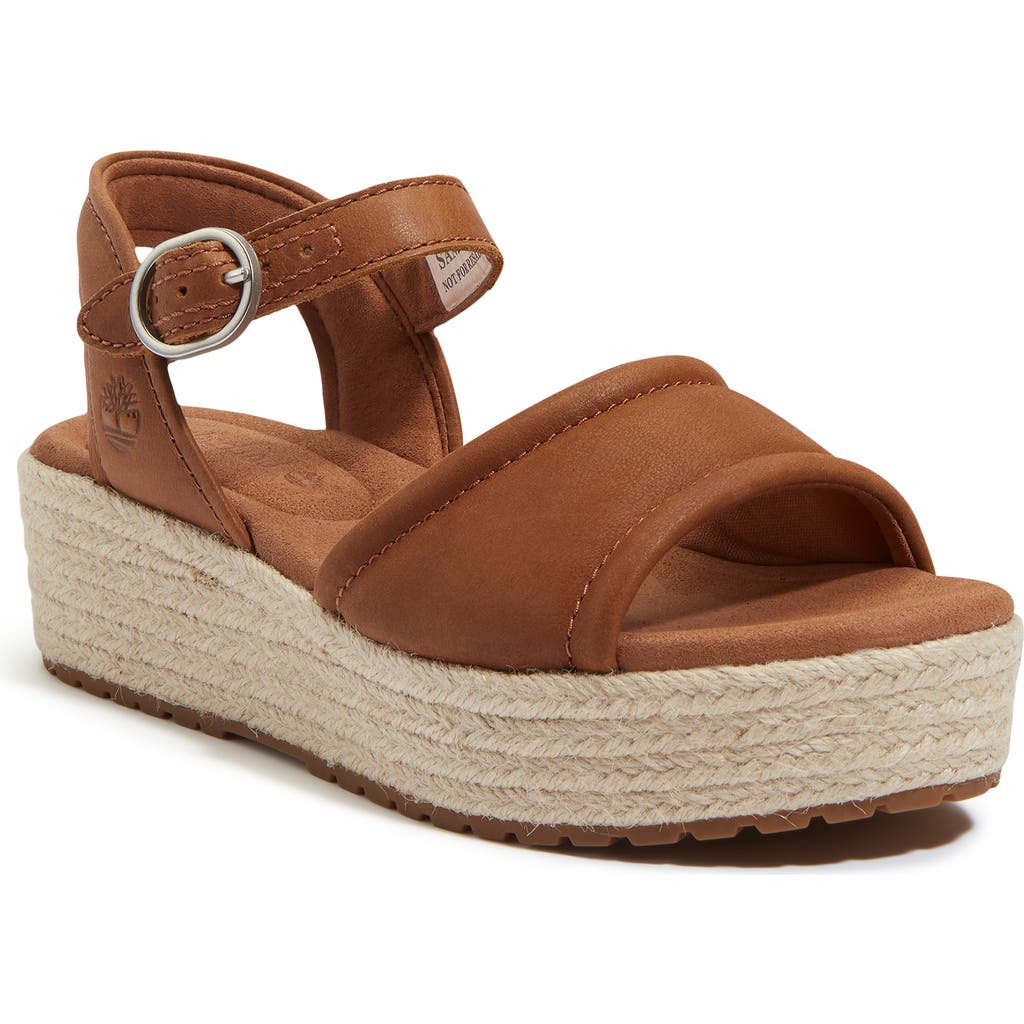 Timberland Santorini Sun Espadrille Sandal In Rust Full Grain