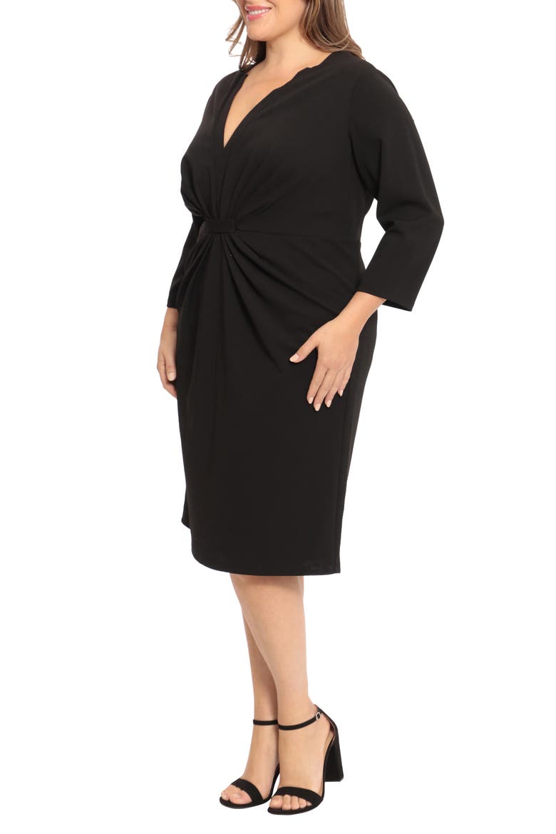 Tuxedo Style Midi Dress, Alternate, color, BLACK