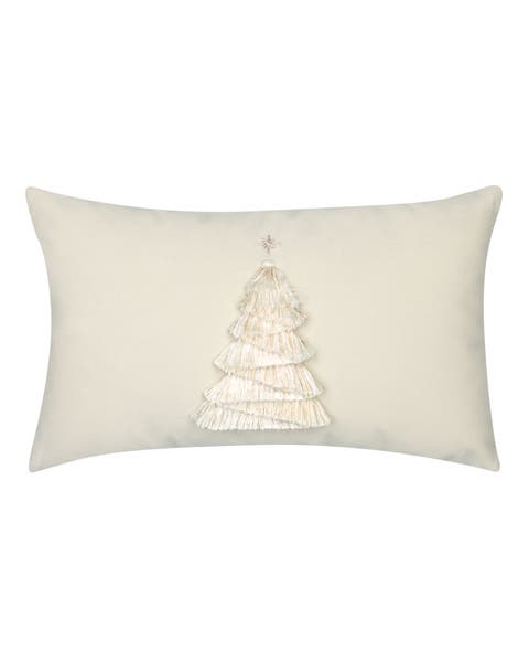 Fraser Fir Handmade Applique Woven Accent Holiday Pillow