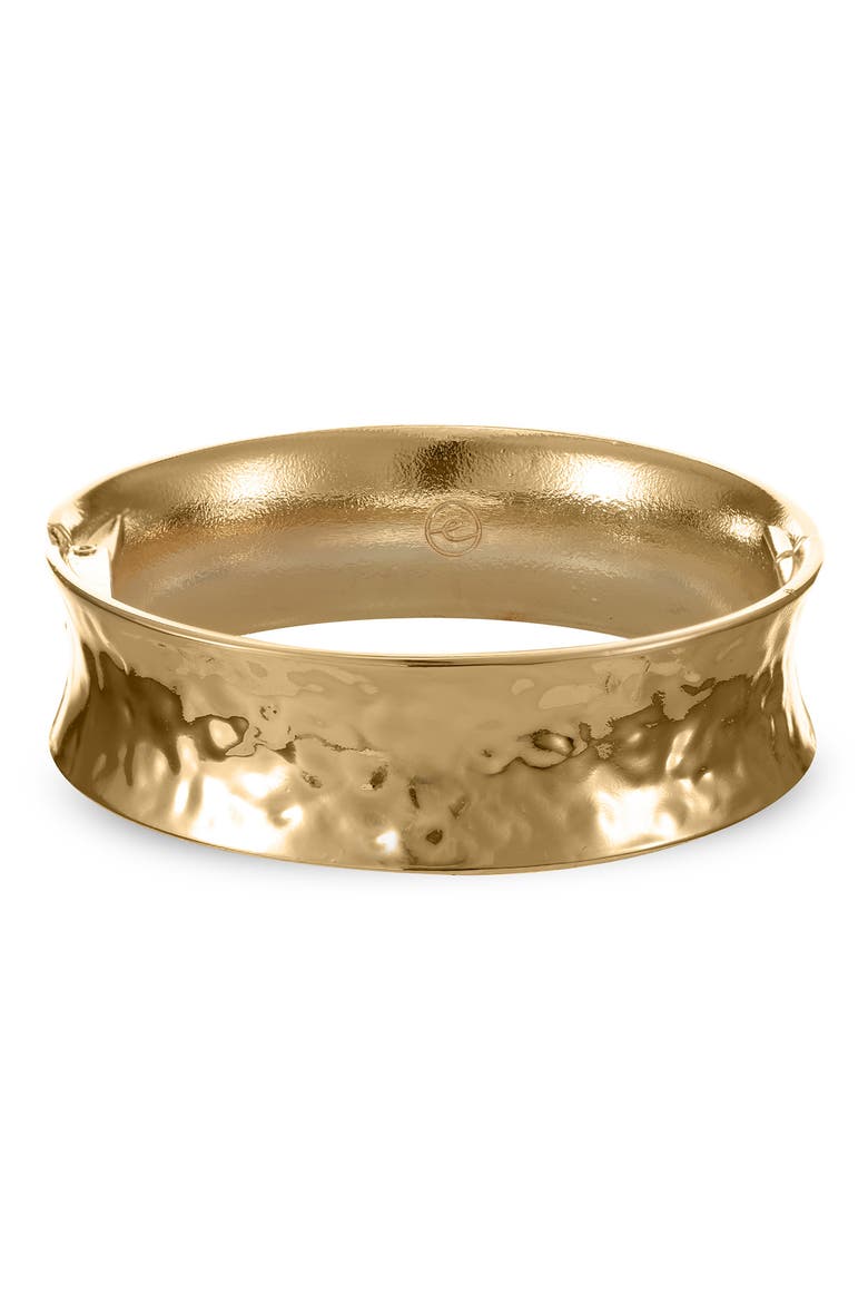 Hammered Curved Bangle Bracelet, Main, color, GOLD
