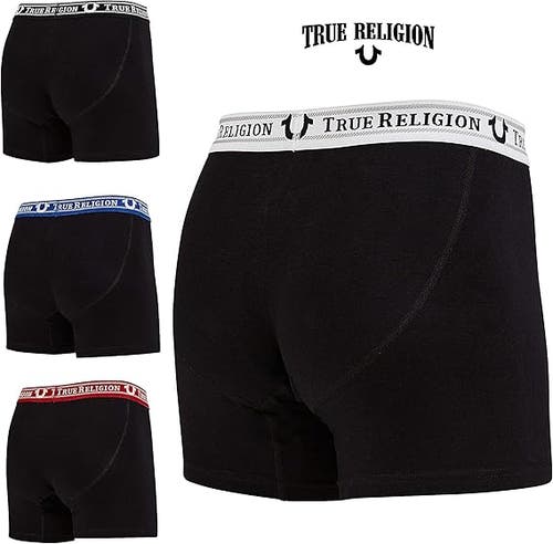 True Religion Boxer Briefs Stretch Underwear Pack Of 4 In Black