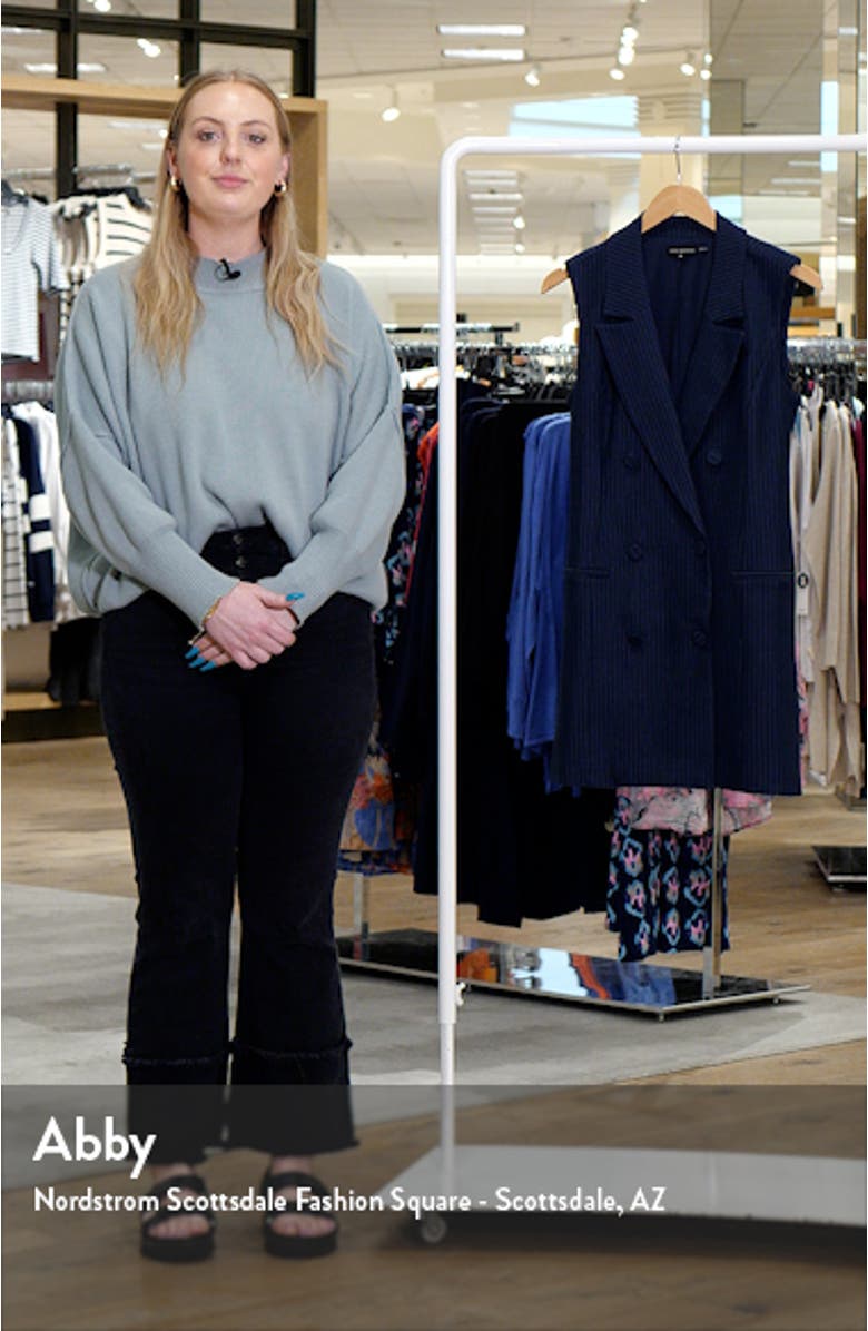 Stripe Sleeveless Double Breasted Ponte Knit Blazer Minidress, sales video thumbnail