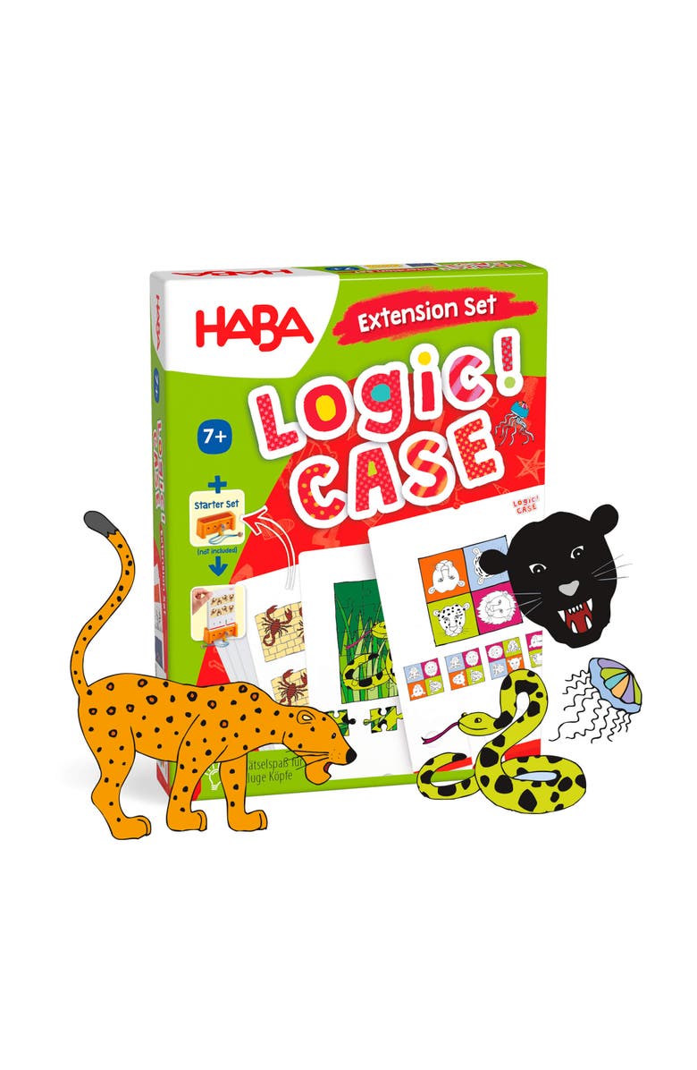 HABA Logic Case Extension Set Dangerous Animals Ages 7+ Travel Games, Learning Toys, Flash Cards for Kids, Brain Teaser Puzzle Games, Main, color, 