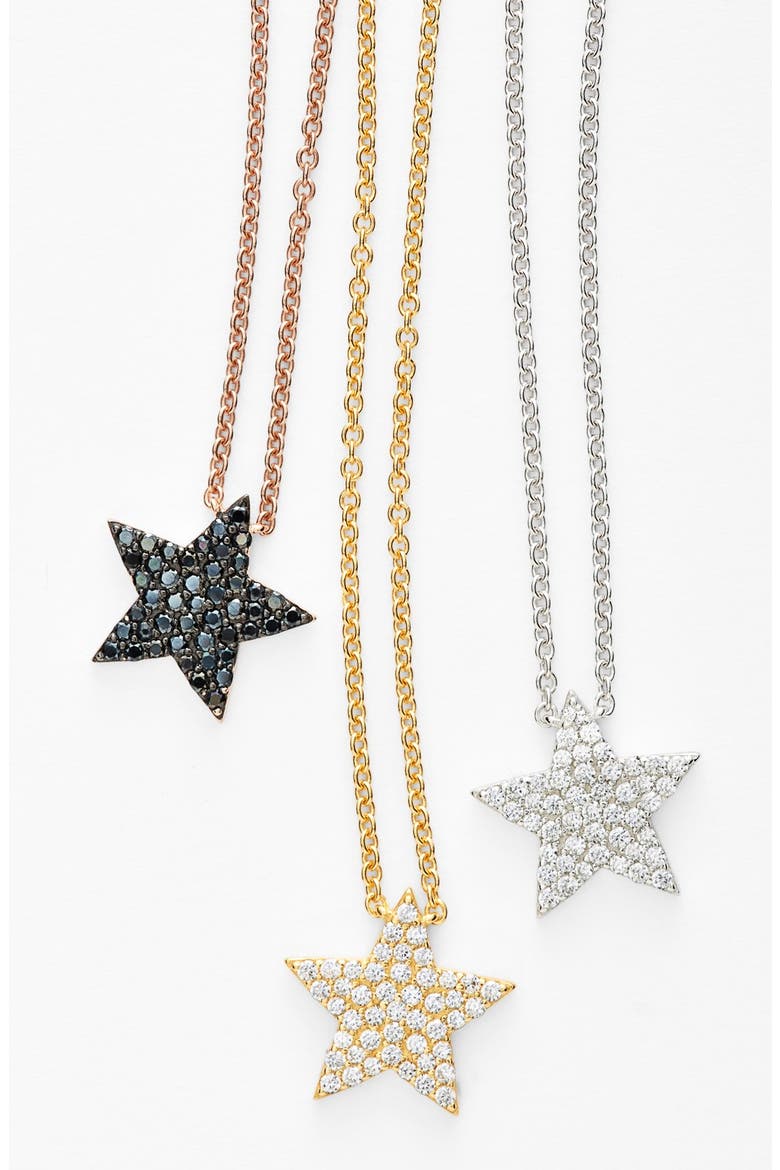 Star Pendant Necklace, Alternate, color, ROSE GOLD/ BLACK