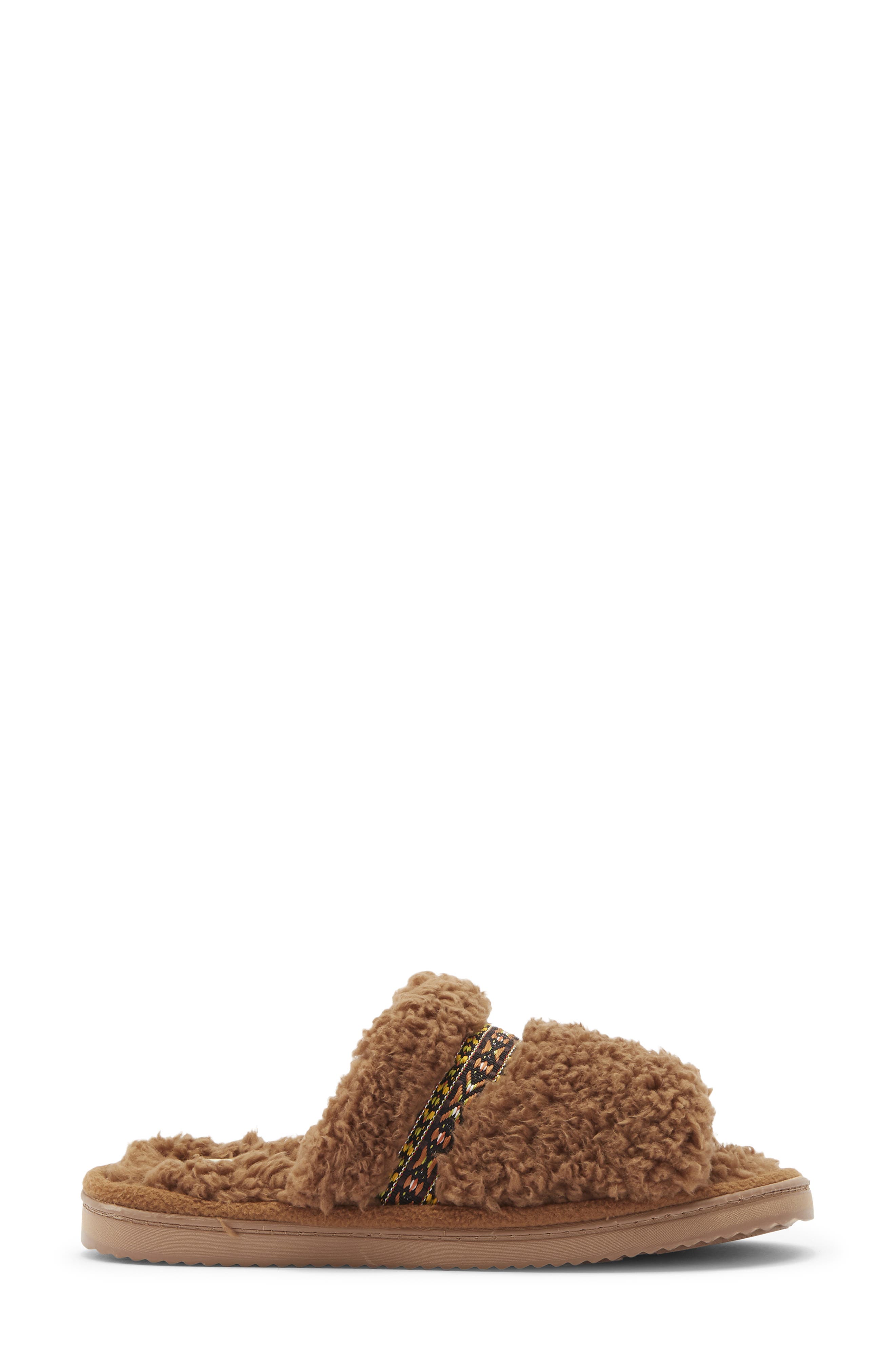 R.G. Barry One Banded Faux Fur Slipper, Alternate, color, Brown