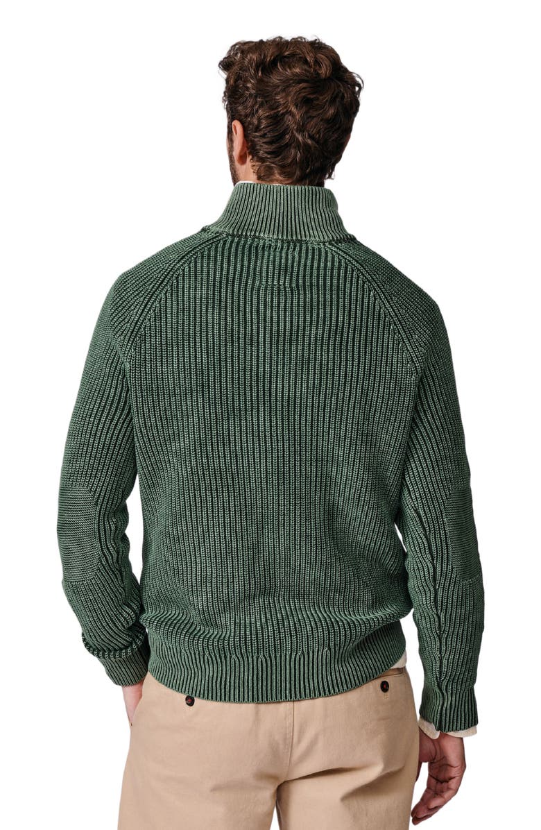 Aubin Martin Zip Neck Long Sleeve Jumper, Alternate, color, Khaki