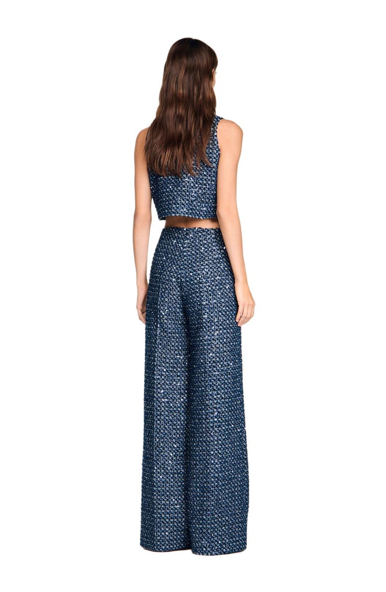 SANDRO Sequin trousers, Alternate, color, Navy Blue