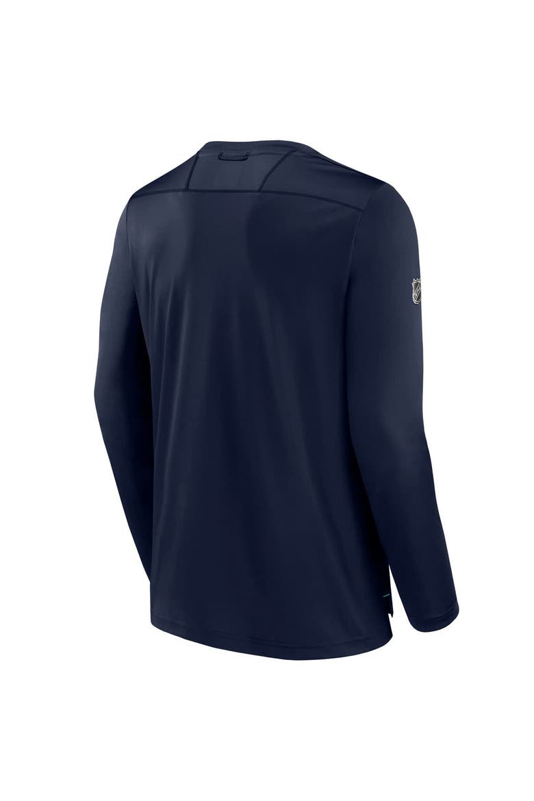 Men's Fanatics Deep Sea Blue Seattle Kraken Authentic Pro Tech Long Sleeve T-Shirt, Alternate, color, Navy