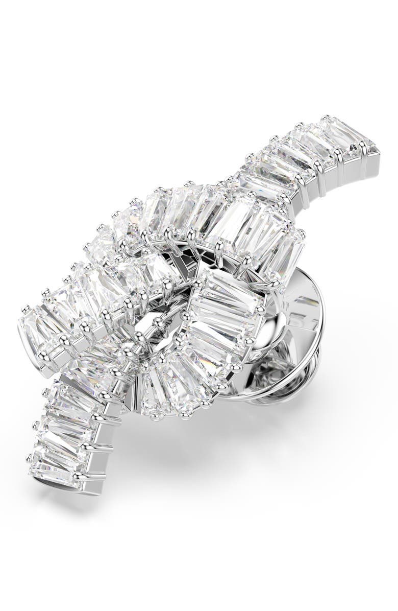 Swarovski Matrix Tack Knot Drop Earrings, Alternate, color, Rhodium/ White