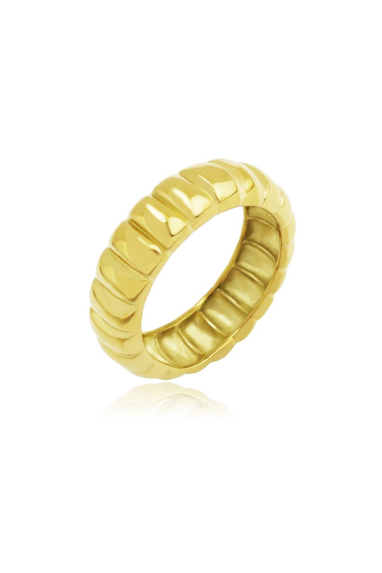Ribbed Band Ring, Main, color, GOLD