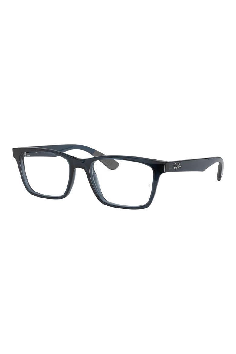 55mm Square Optical Glasses, Alternate, color, TRANSPARENT GREY/ BLUE