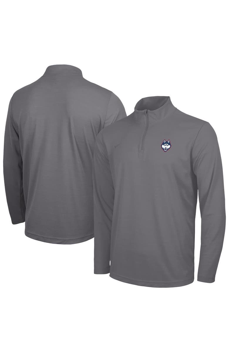 Nike Men's Nike Gray UConn Huskies Intensity Performance Quarter-Zip Pullover, Main, color, 
