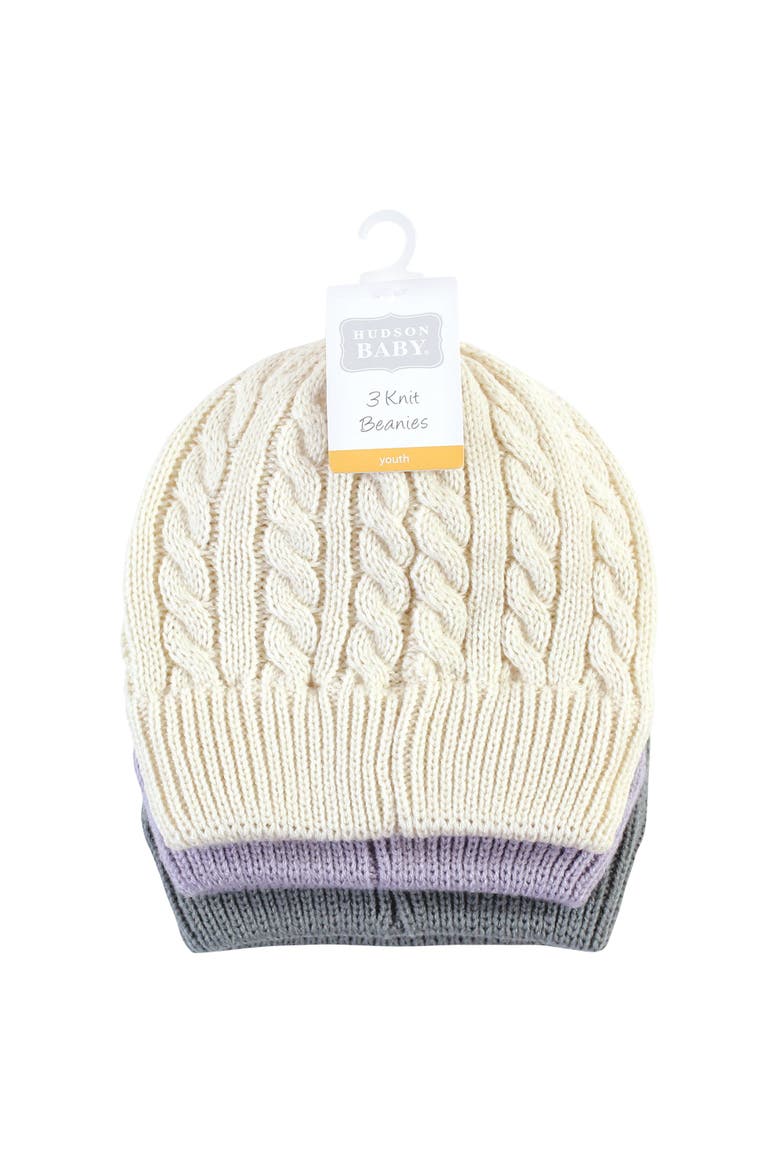 Cozy Knit Hat 3Pk, Alternate, color, Lilac Cream