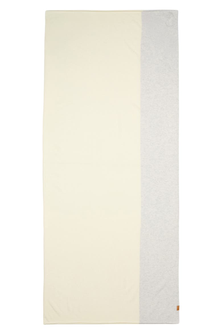 Boiled Cashmere Border Wrap Scarf, Alternate, color, IVORY