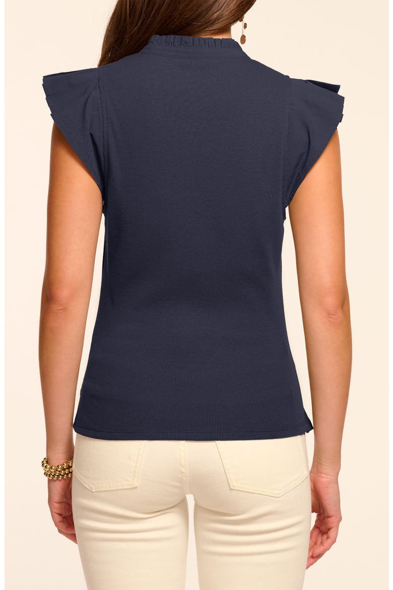 Monroe Ruffle Trim Top, Alternate, color, NAVY