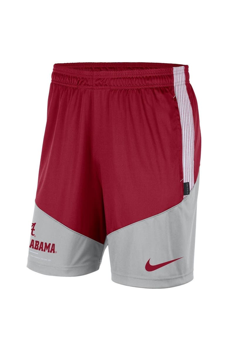 Nike Men's Nike Crimson/Gray Alabama Crimson Tide Team Performance Knit Shorts, Alternate, color,