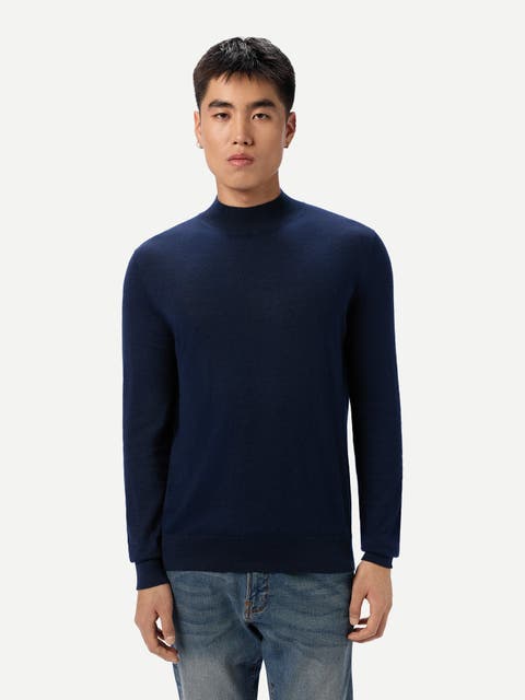 Men Cashmere Silk High Neck Sweater