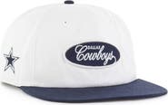 '47 Men's '47 White/Navy Dallas Cowboys Foundational Captain Snapback Hat