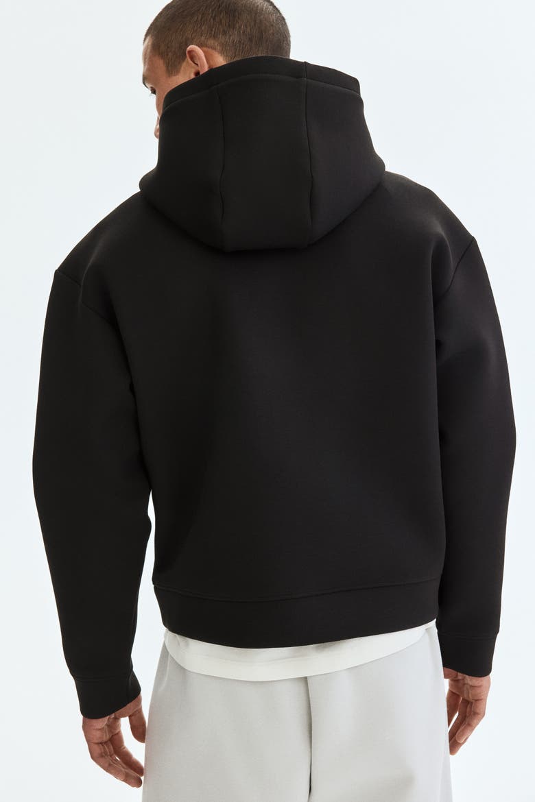 Loose-fit Scuba Knit Hoodie, Alternate, color, Black