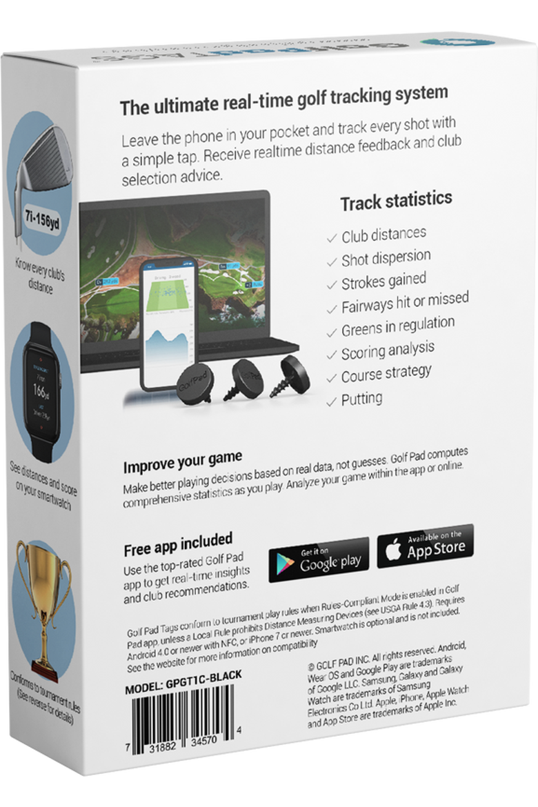 BUNDLE Golf Pad TAGS® + Single Putter Tag for SuperStroke® Grip, Alternate, color, Black