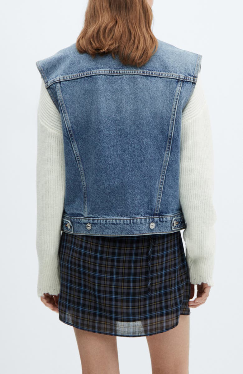 MANGO Oversize Denim Vest, Alternate, color, 