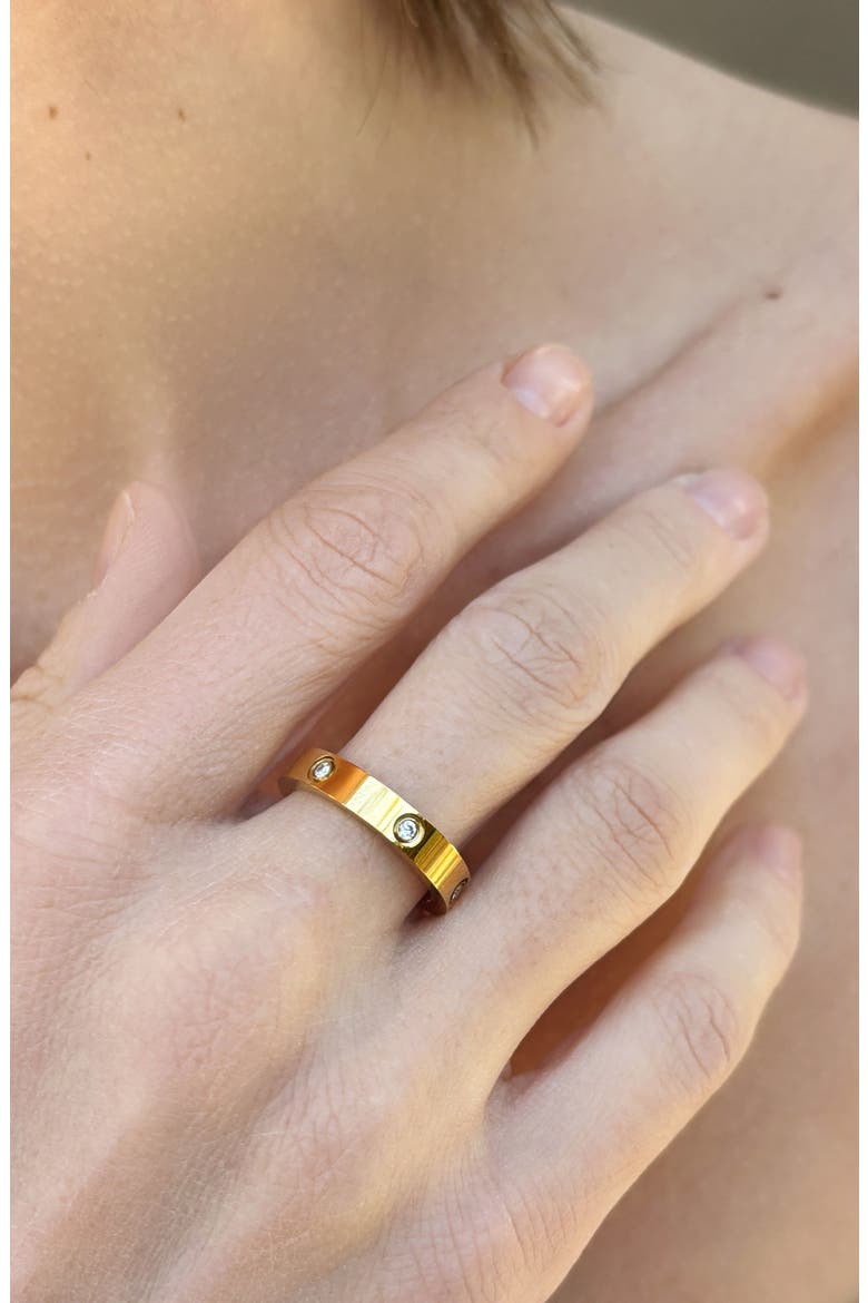 Cubic Zirconia Band Ring, Alternate, color, GOLD