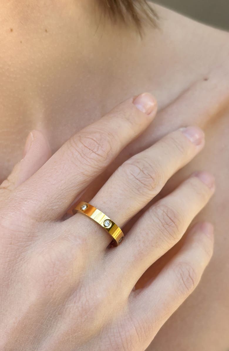 Adornia Cubic Zirconia Band Ring, Alternate, color, Gold