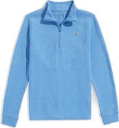vineyard vines Kids' Saltwater Stripe Quarter Zip Sweatshirt