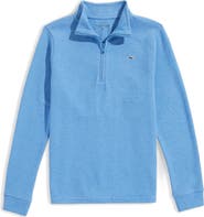 vineyard vines Kids' Saltwater Stripe Quarter Zip Sweatshirt