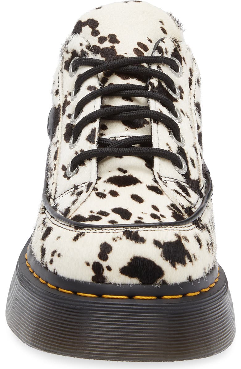 Dr. Martens Buzz 5i Genuine Calf Hair Platform Oxford, Alternate, color, Cream And Black Calf Hair