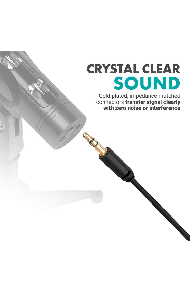 MOVO MC6 Dual 3.5mm Male Stereo TRS Cable - 20-Foot Camera Patch, Alternate, color, Black