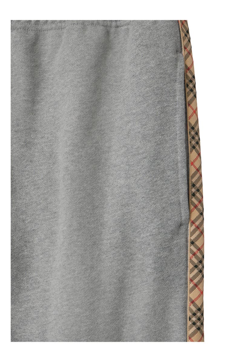 Burberry Check Trim Cotton Jogging Pants, Alternate, color, Pale Grey Melange