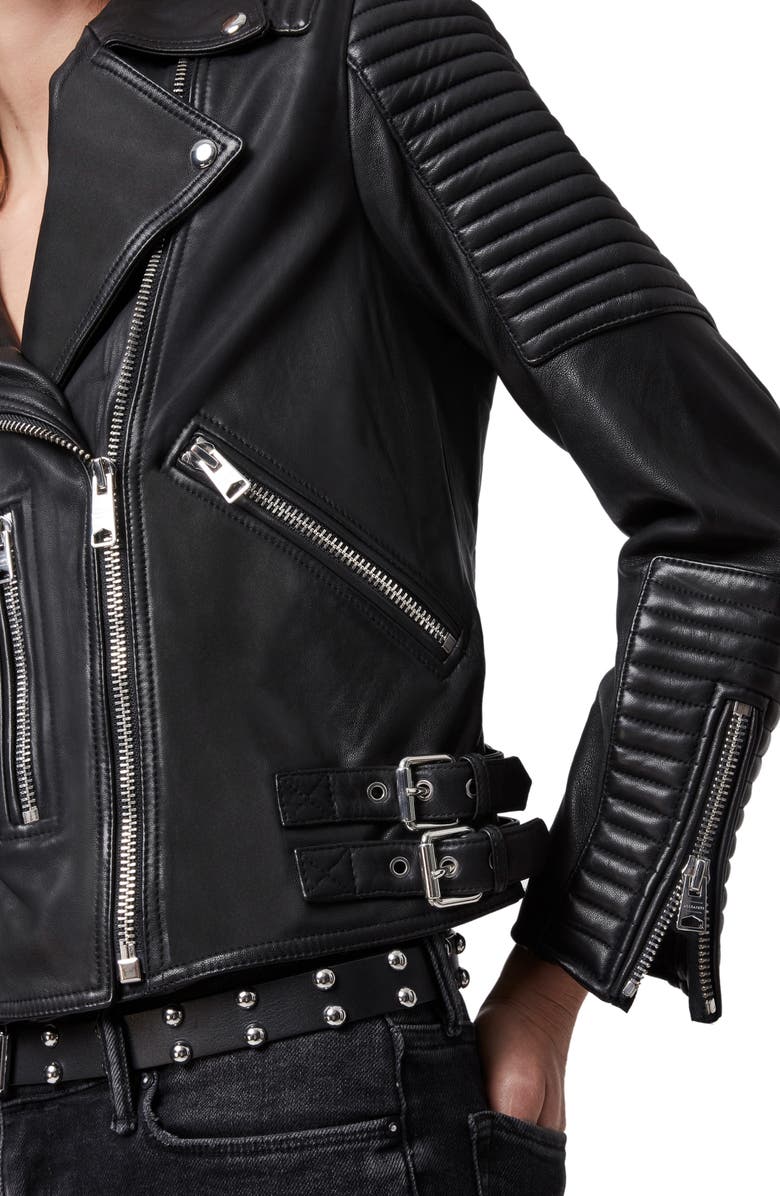 AllSaints Estella Leather Biker Jacket, Alternate, color,