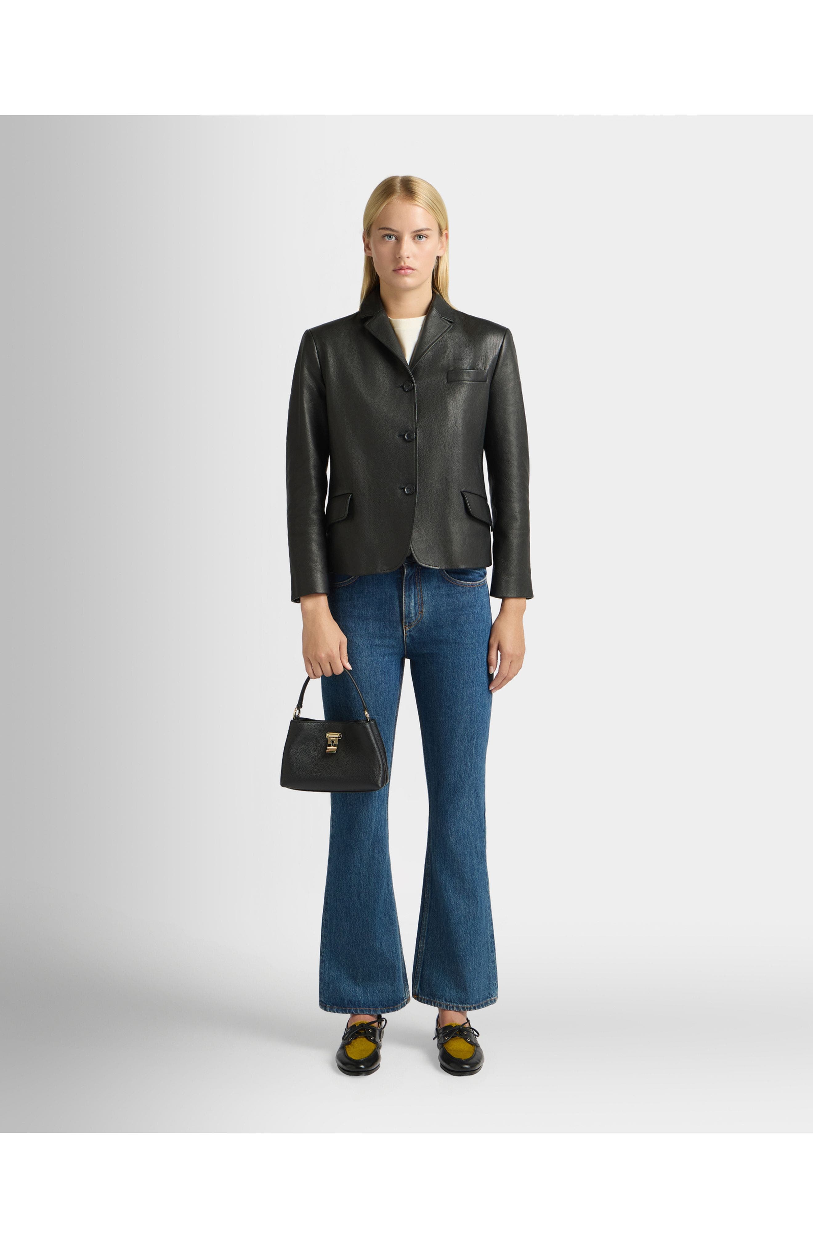 Bally Lock Me Minibag in Grained Leather, Alternate, color, Black